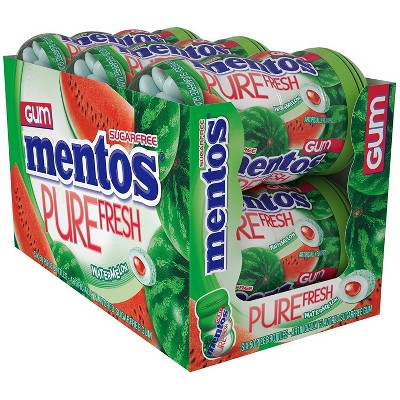 Mentos Pure Fresh Sugar-Free Chewing Gum With Xylitol, Watermelon - 50 Piece Bottle (Pack Of 6)