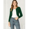 INSPIRE CHIC Women's Solid Open Front Curved Hem Stretchy Fabric Crop Bolero Shrug - 3 of 4