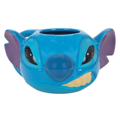 Stitch 16 Oz Blue Sculpted Ceramic Character Mug