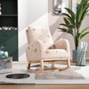 VYNXARIA Modern Rocking Chair for Nursery, Mid Century Accent Rocker Armchair With Side Pocket, Mustard Boucle - 2 of 4