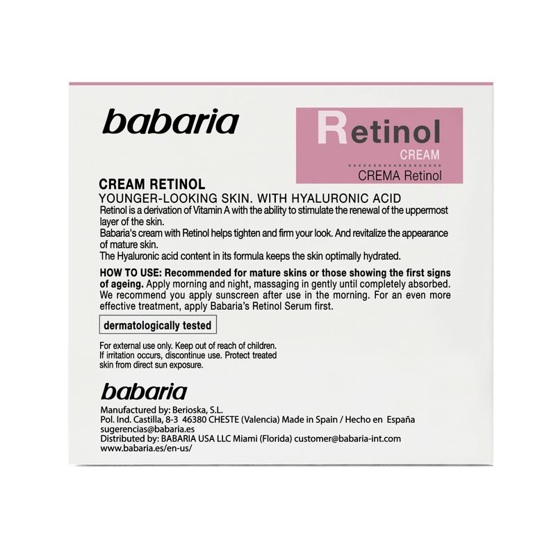Babaria Retinol Face Rejuvenator, 1.7 oz - Night Cream Face Moisturizer - Skin Firmness and Collagen Synthesis - Light and Fast Absorption, 5 of 6