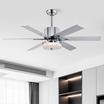52'' Modern Wood LED Ceiling Fans with Remote, with 6 Blade and 3 Speed
