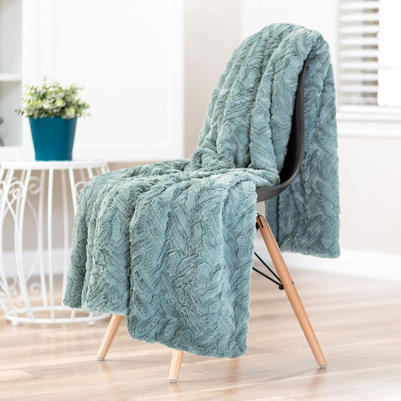 Chanasya Soft Cloud Faux Fur Throw Blanket - Reversible Faux Shearling, 5 of 10