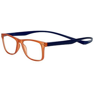 Magz Astoria Magnetic Front Connecting Reading OR Blue Light Glasses OR Transition Photochromic in Matte Orange