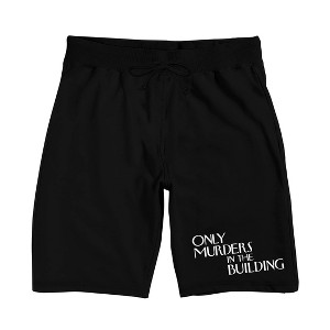 Only Murders In The Building Text Logo Men's Black Sleep Pajama Shorts - 1 of 4