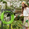 Angel Sar Heavy-Duty Garden Hose Holder, Freestanding Metal Stand with 4 Spikes, Rust-Proof Outdoor Storage Organizer for 150ft Hose, Square Pattern - 2 of 4