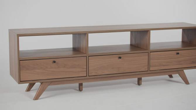Mid-Century Modern Low TV Stand with Storage for TVs up to 80" - Saracina Home, 2 of 15, play video