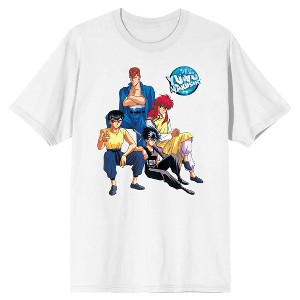 Yu Yu Hakusho Super Powered Teenagers Crew Neck Short Sleeve Men's White T-shirt - 1 of 3