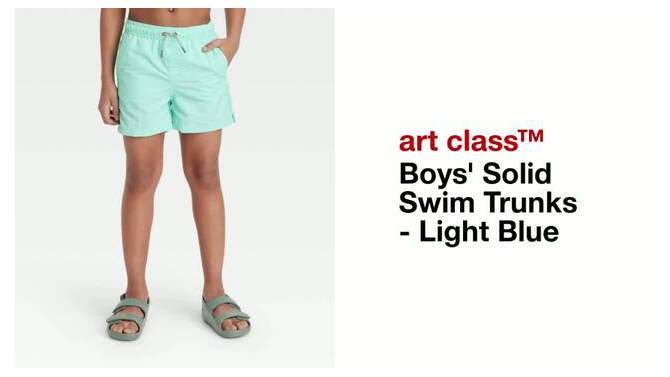 Boys' Solid Swim Trunks - art class™ Light Blue, 2 of 5, play video