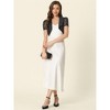 Allegra K Women's Floral Lace Lapel Collar Short Sleeves Elegant Bolero Shrug - 4 of 4