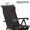 Outdoor Folding Rattan Lounge Chair, Patio Lounge Chair with Adjustable High Backrest & Reversible Out Footrest, Portable Recliners - 4 of 4