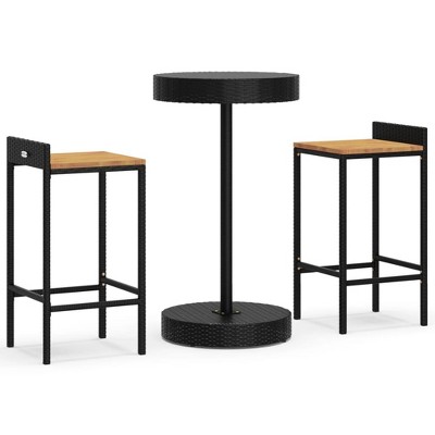 vidaXL Garden Bar Set Black