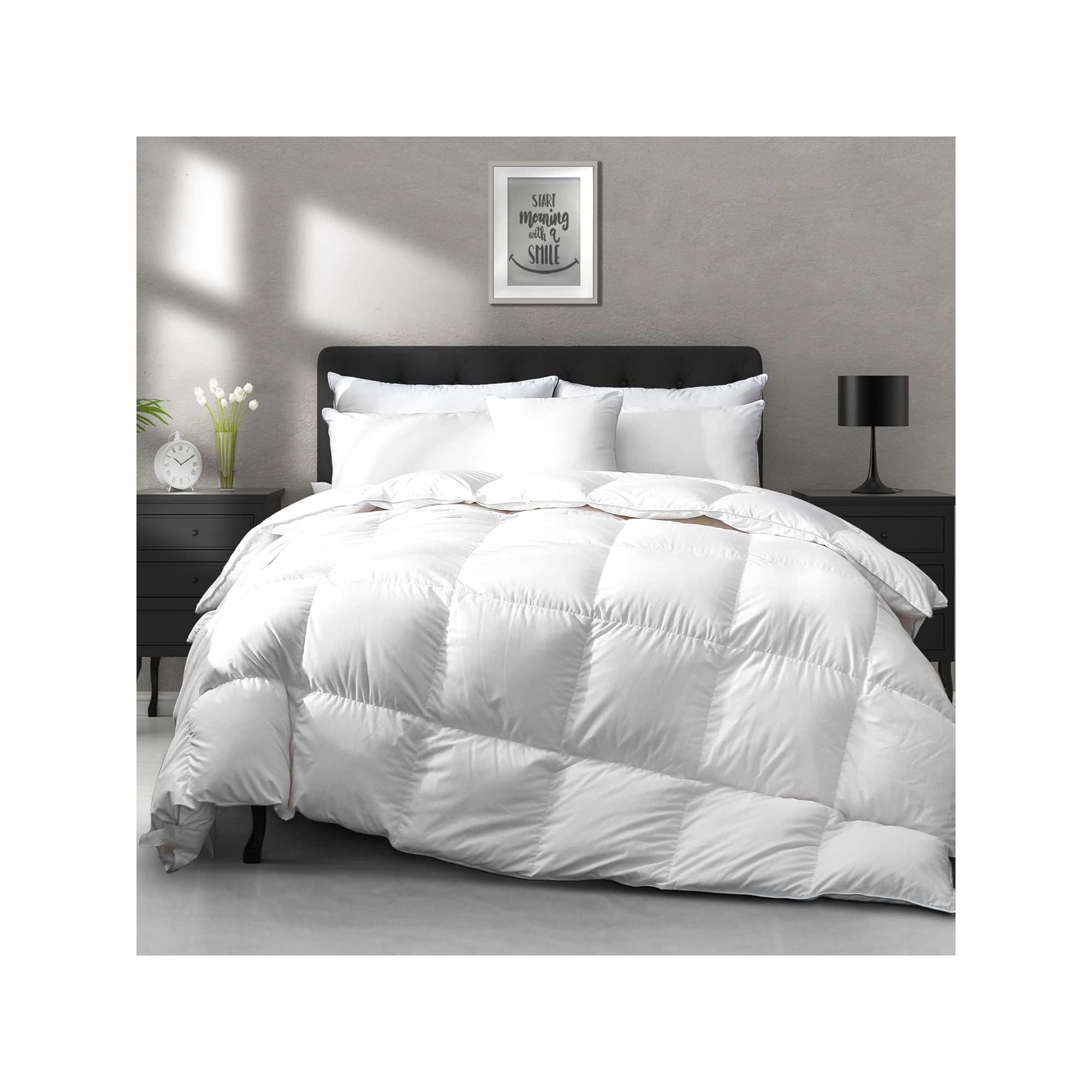 APSMILE Light Weight Down Feather Fibers Comforter King Size Ultra Soft High Fill Power Hotel Collection Duvet Insert