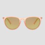 Women's Round Sunglasses with Mirrored Polarized Lenses - All in Motion™ Pink