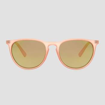 Women's Round Sunglasses with Mirrored Polarized Lenses - All in Motion™ Pink