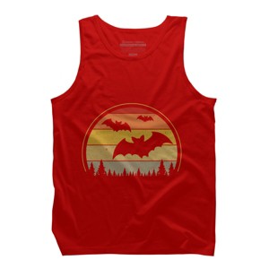 Men's Design By Humans Vintage Retro Vampire Bats Halloween Costume By Chos Tank Top - 1 of 3