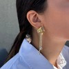 Adornia 14k Gold Plated Flower Crystal Tennis Drop Earrings - 2 of 4