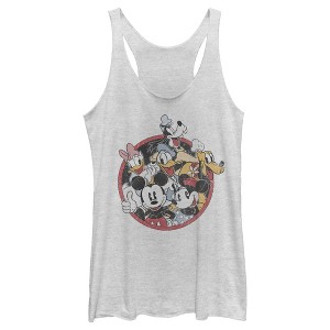 Women's Mickey & Friends Retro Group Shot Racerback Tank Top - 1 of 4