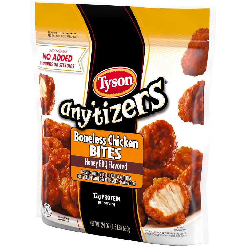 Tyson Any&#39;tizers Honey BBQ Flavored Boneless Chicken Bites - Frozen - 24oz, 4 of 6
