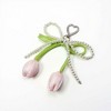 Anna-Kaci Pearl Bow Keychain with Satin Tulip Charms and Ribbon Accent - 2 of 4