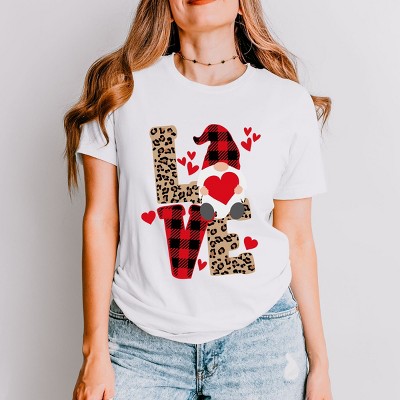 Simply Sage Market Leopard Gnome Love Short Sleeve Tee - XS - White