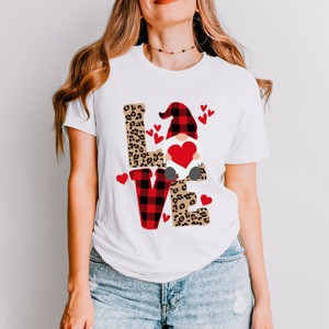Simply Sage Market Leopard Gnome Love Short Sleeve Tee - L - White - 1 of 4