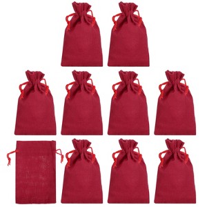Unique Bargains Linen Bag Bank Deposit Transit Bags Gift Bag with Drawstring 10 Packs - 1 of 4