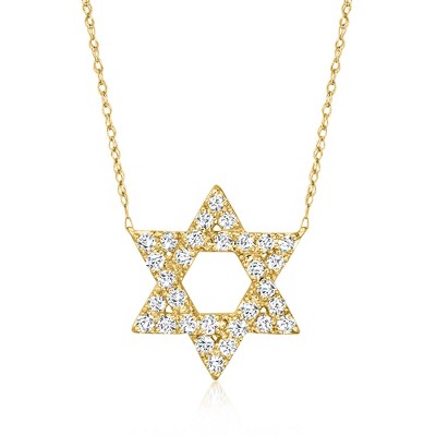 Ross-Simons 0.50 ct. t.w. Diamond Star Of David Necklace in 14kt Yellow Gold