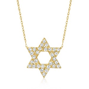Ross-Simons 0.50 ct. t.w. Diamond Star Of David Necklace in 14kt Yellow Gold - 1 of 2