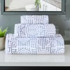 Cotton Modern Geometric Jacquard Soft Highly-Absorbent Assorted 3 Piece Bathroom Towel Set by Blue Nile Mills - 2 of 4