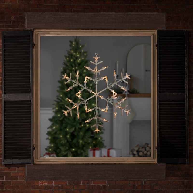 Northlight 13.5" Lighted Snowflake Christmas Window Silhouette Decoration, 2 of 7