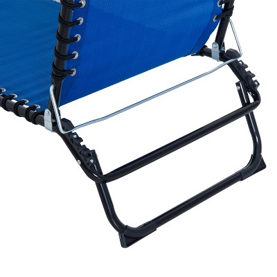 TIRAMISUBEST 4-Position Folding Chaise Lounge Chair with Mesh Seat, Outdoor Recliner for Patio Beach Yard, Dark Blue