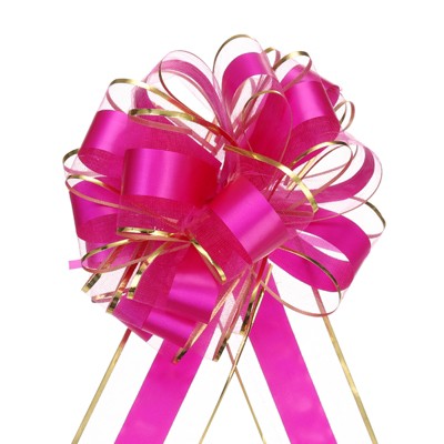 Unique Bargains Christmas Wedding Car Basket Gift Wrapping Big Pull Bow 5 Pcs