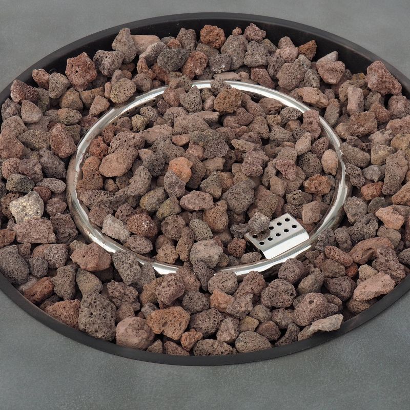 Wellington Round 32&#34; Iron Gas Fire Pit with Tank Holder Light Gray - Christopher Knight Home, 4 of 7