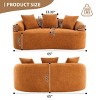65" Curved Chenille Loveseat Sofa, Space-Saving Small Couch with 3 Pillows, No Assembly for Apartment Bedroom-3irtyhousy - 4 of 4