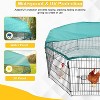 FDW Large Metal Chicken Coop Pet Playpen with Waterproof Cover Outdoor Walk-in Poultry Cage Outdoor Backyard Farm Cage - 3 of 4