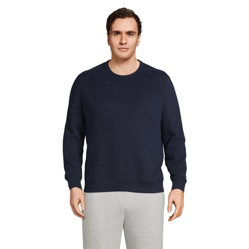 Lands End Men s Big Long Sleeve Serious Sweats Crewneck Sweatshirt 2X Big Radiant Navy