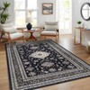 Faux Wool Boho Vintage Floral Printed Area Rug Machine Washable Foldable Ultra Thin Non Slip Stain Resistant Pet Friendly Carpet For Home Decor - 4 of 4