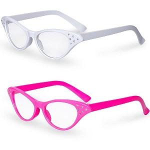 Big Mo's Toys Retro Costume Glasses - Pink and White - 2 Pack - 1 of 4