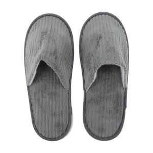 Unique Bargains Striped Coral Fleece Disposable Slippers 1 Pair - 1 of 4