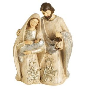 Dicksons Holy Family Tan and Silver Tone 8 Inch Resin Christmas Tabletop Figurine - 1 of 1