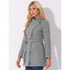 INSPIRE CHIC Women's Classic Stand Collar Long Sleeve Winter Belted Long Coat - 2 of 4