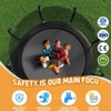 Okak 12FT Pumpkin Outdoor Trampolines with Enclosure Net, Kids Trampoline with Basketball Hoop and Ladder, Rebounder for Yard, Patio, Black - 3 of 4