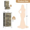 CAVINAS Fabric Drawers Dresser for Bedroom,Metal Frame Tall Storage Cabinet with Wood Top,Chest of Drawers for Bedroom,Entryway,Living Room - 3 of 4