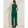 INSPIRE CHIC Women's Casual Sleeveless Shawl Collar Office Belted Cropped Jumpsuit - 4 of 4