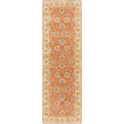 Mark & Day Paris 2'6"x8' Runner Tufted Indoor Area Rugs Burnt Orange: Stain-Resistant Wool Medallion for Entryway & Hallway