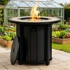 BAOURE 30" Black Round Propane Fire Pit Table with Ceramic Tabletop, 50,000 BTU Outdoor Steel Fire Pit for Patio, Deck and Garden - 4 of 4