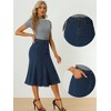 Allegra K Women's Casual Denim High Waisted A-Line Flared Midi Skirts - 2 of 4