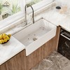 CASAINC 36'' Rectangular Single Bowl Fireclay Farmhouse Apron Kitchen Sink with Pulldown Faucet, White - 3 of 4