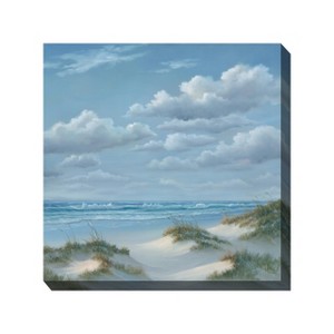 Cottage Garden West of The Wind Shifting Sands Blue, White, Tan 24 x 24 Inch Waterproof Gallery Wrapped Canvas, Outdoor Garden, Yard, Patio All - 1 of 2